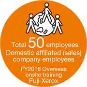 [Image]Fuji Xerox FY2016 Overseas onsite training Domestic affiliated (sales) company employees Total 50 employees